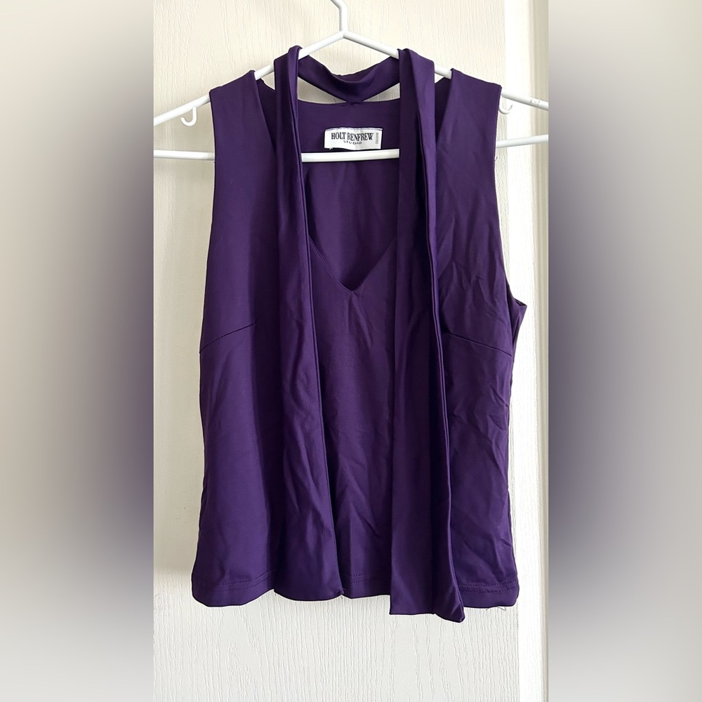 Vintage Holt Renfrew Studio Purple Women's Tie Top